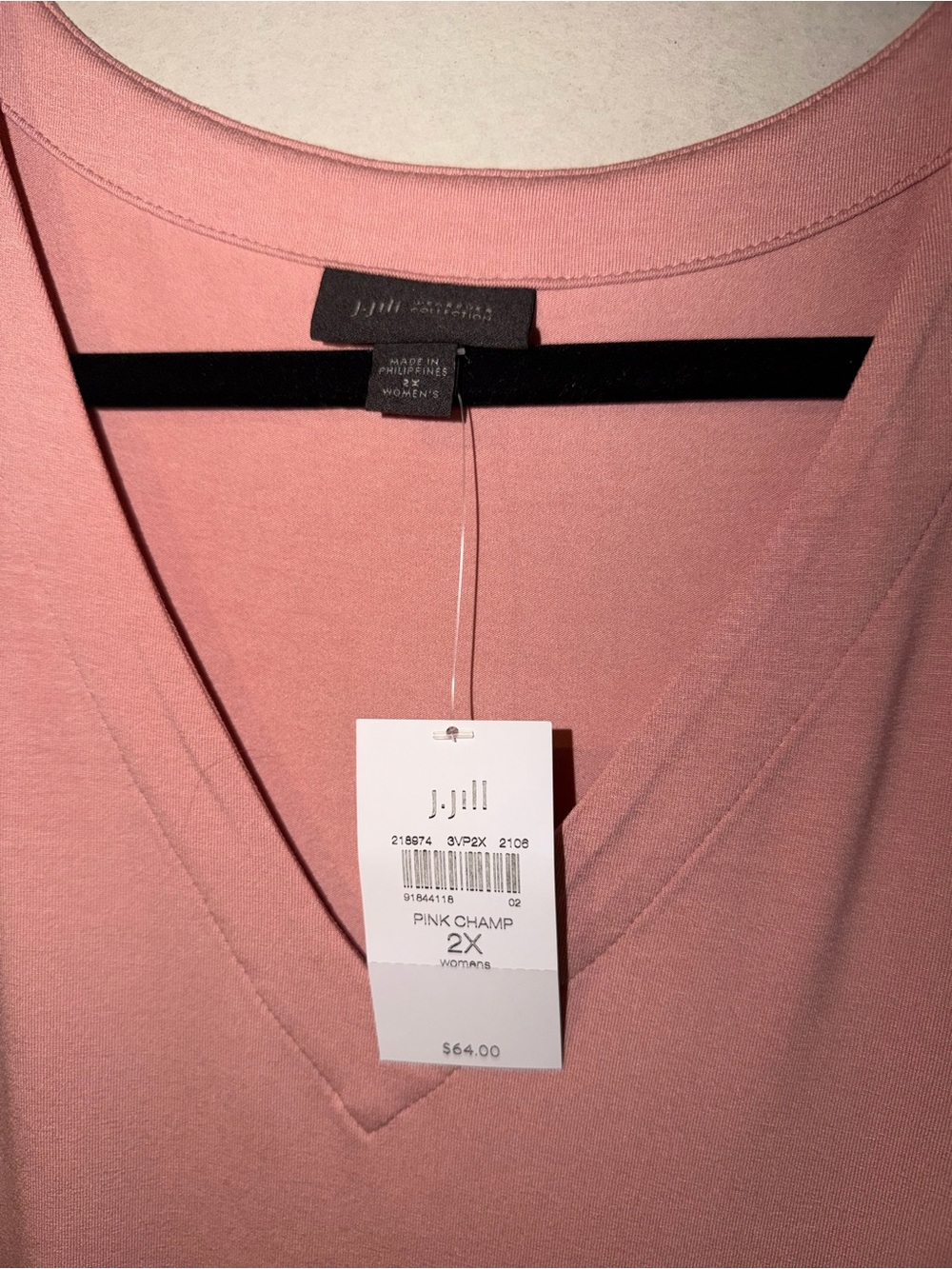 J. Jill V-Neck  Top in Rose-Pink